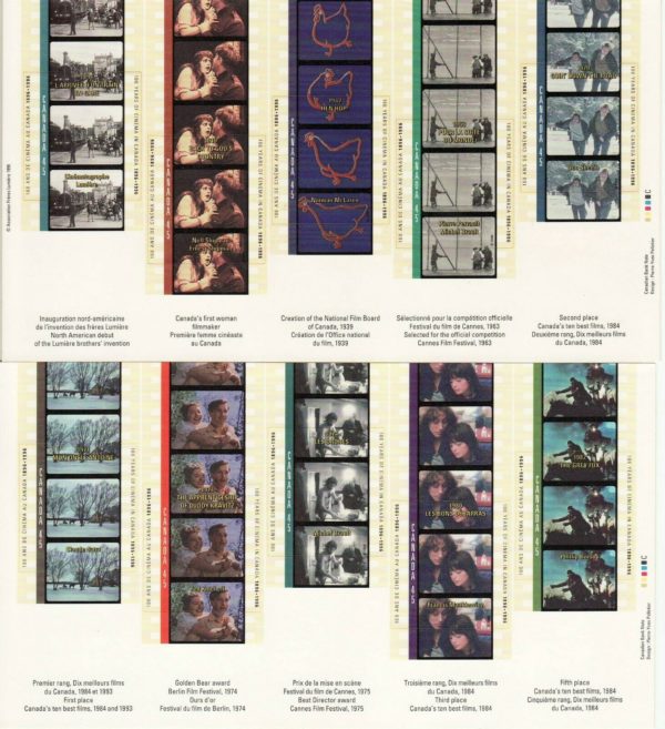 Canada Stamp Mint #1615-16 - Souvenir Sheets - Cinema in Canada (1996)