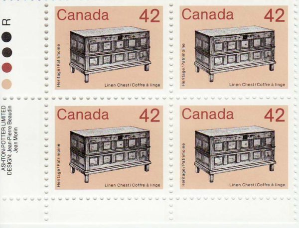 Canada Stamp #1081i - Linen Chest (1987) 42¢