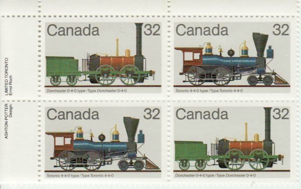 Canada PB#1000a - Canadian Locomotives (1836-1860)-1 (1983) 2 x 32¢ Se-tenant pair (999, 1000)