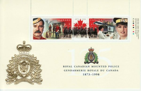 Canada Stamp #1737b - RCMP-125th Anniversary (1998) 2 x 45¢ Souvenir Sheet of 2