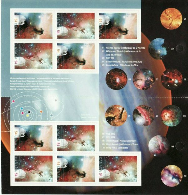 Canada Stamp Booklet - #BK402 International Year of Astronomy (2009) 10 x 54¢ Booklet of 10 stamps (#2325a in cover) - Image 3