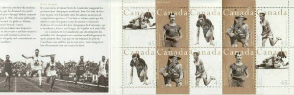 1996 CANADA BOOKLET STAMPS BK192 -1612b  OLYMPIC GOLD MEDALLISTS