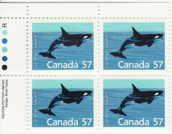 Canada PB  #1173 - Killer Whale (1988) 57¢