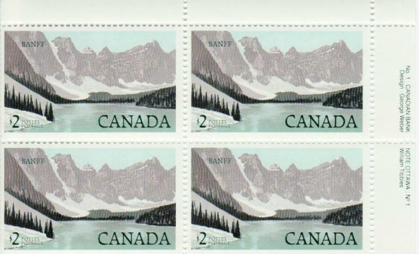 Banff National Park, Canada 1985 #936 MNH-VF Plate Block of 4