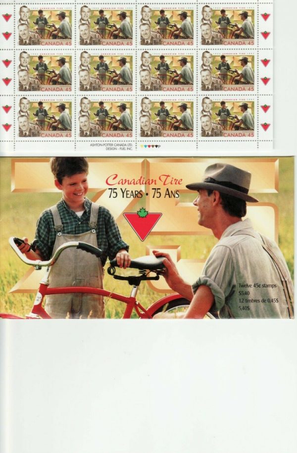 Canada Stamp Full Mint Sheet #1636 - J.W and A.J. Billes, Canadian Tire (1997) w/16 page BOOKLET