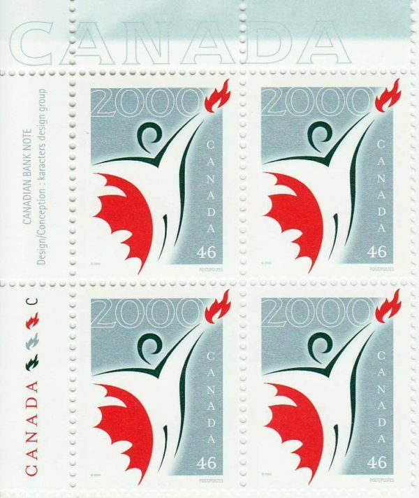 Canada VFNH Mint Stamps - Millennium Partnership Plate Block  #1835, 2000