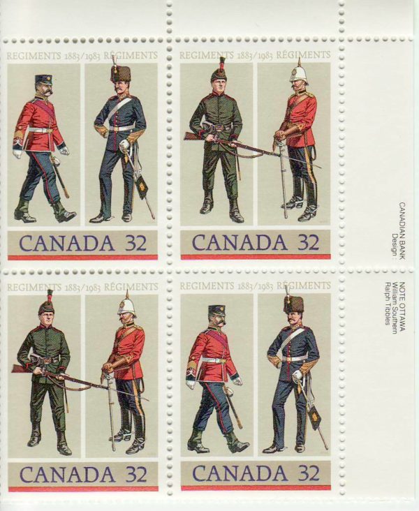 Canada PB#1008a - Army Regiments (1983) 2 x 32¢ (w/1007I)