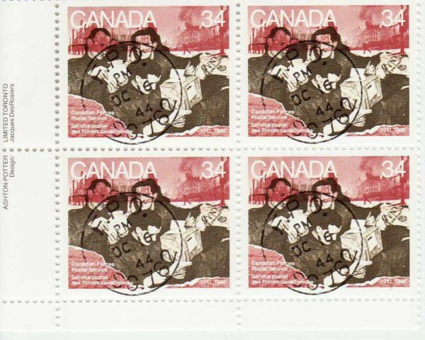 Canada PB#1094i - Soldiers handling mail (1986) 34¢ LF