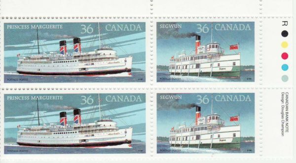 Canada PB#1140a - Canadian Steamships (1987) 2 x 36¢ Se-tenant pair (1139, 1140)